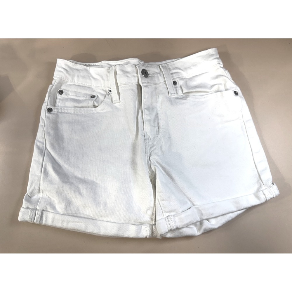 Women's Levi White Cuffed Shorts-‎ Size 27
